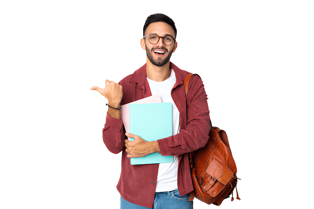 Student with notebook